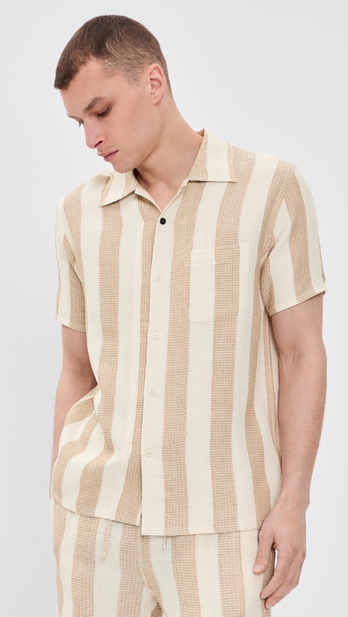 Chintan Handloom Striped Shirt Tan
