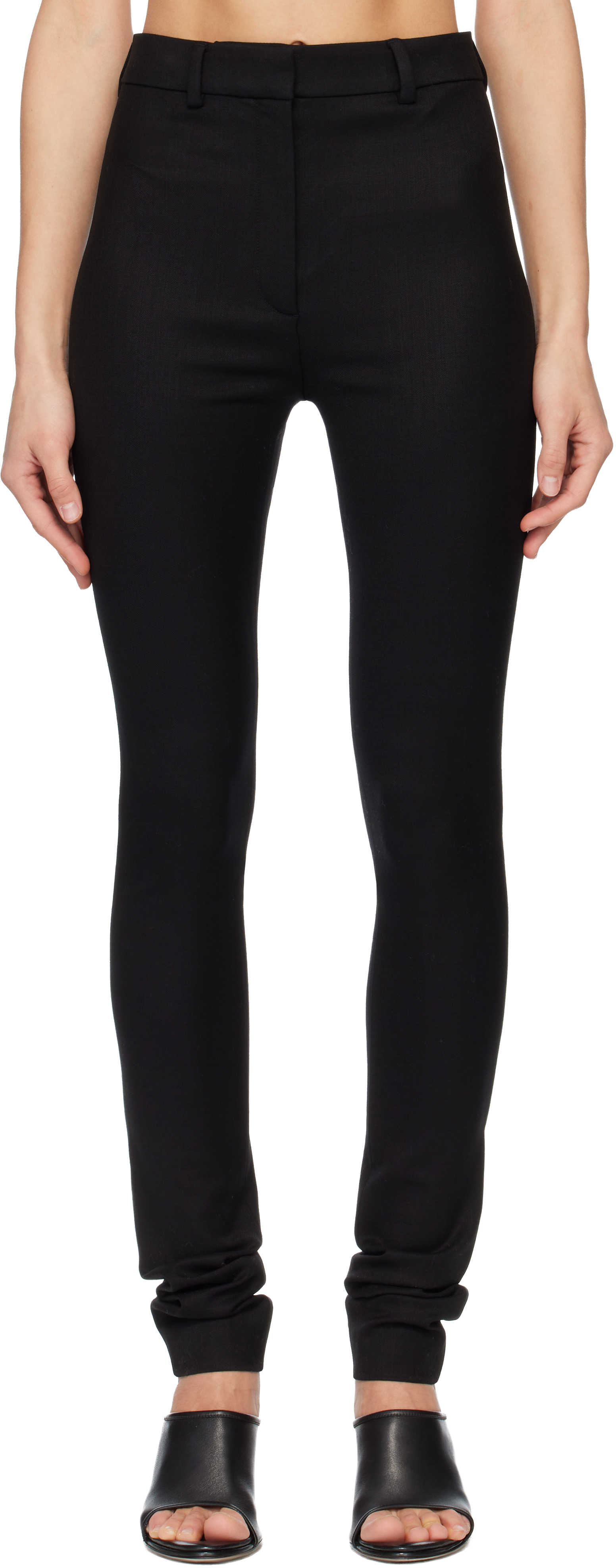Black Wool Leggings