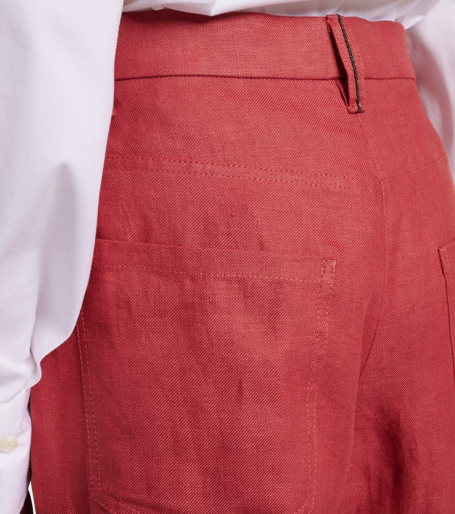 Hemp and linen wide-leg pants