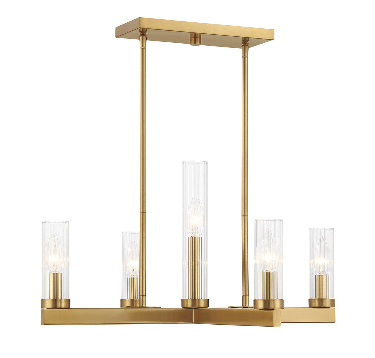 Warm Brass Five Light Chandelier from the Carina Collection