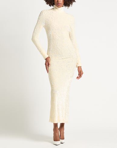 Woman Maxi dress Cream Size 4 Viscose, Polyamide, Elastane