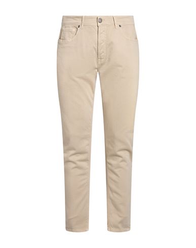 Man Jeans Beige Size 32 Cotton, Elastane