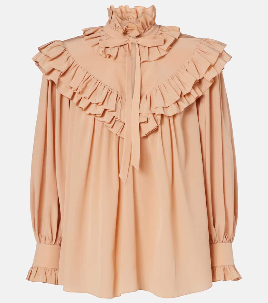 Chloé Ruffled tie-neck silk blouse