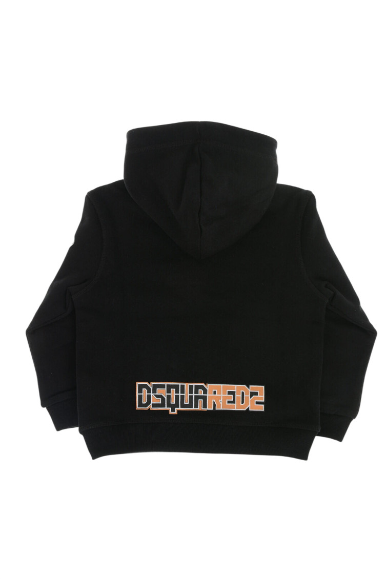 Boys Black Graphic Hoodie
