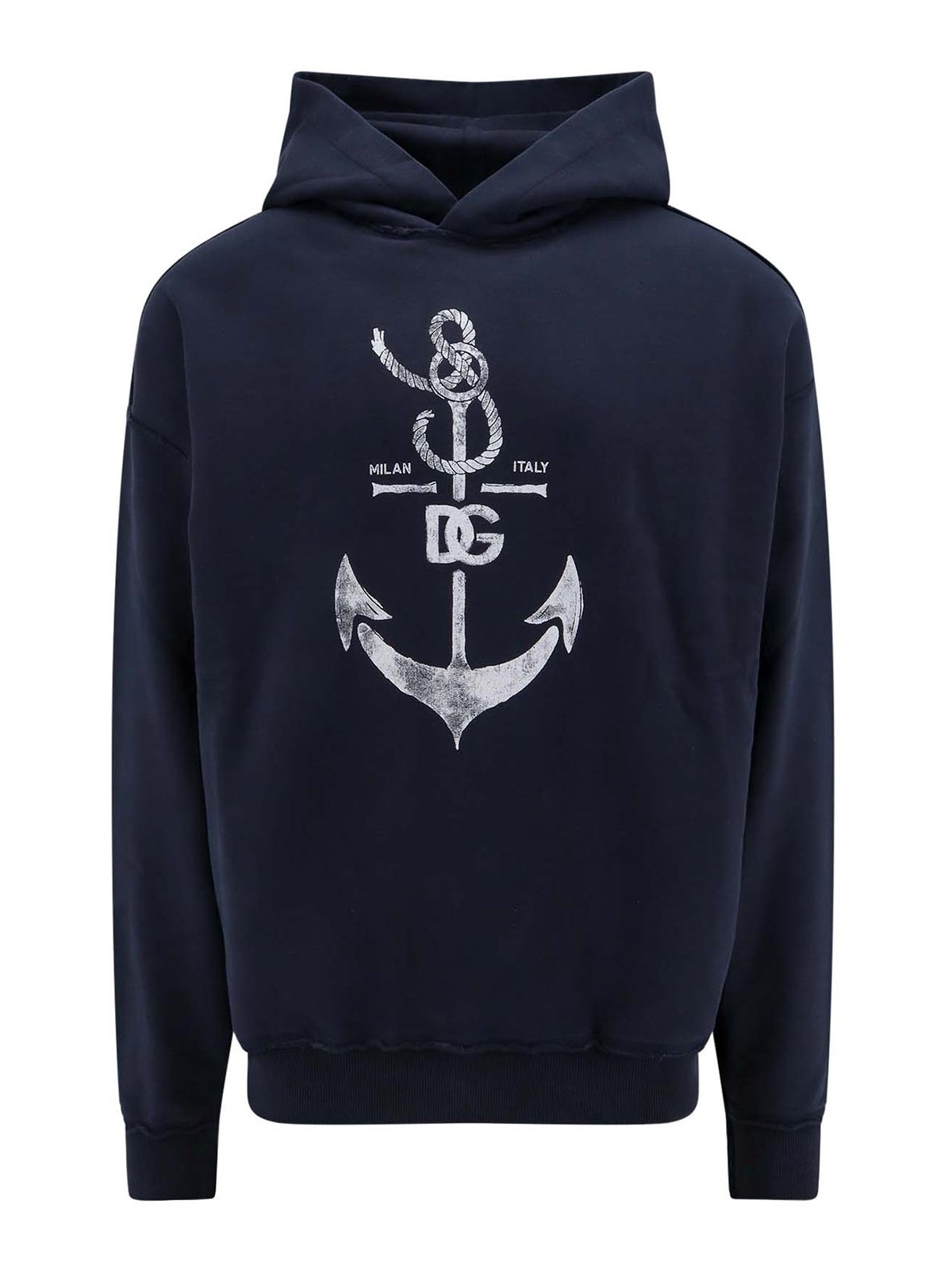 Cotton sweatshirt with marina print