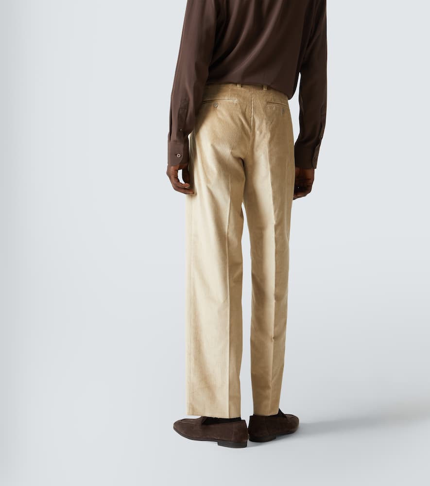 Cotton corduroy straight pants