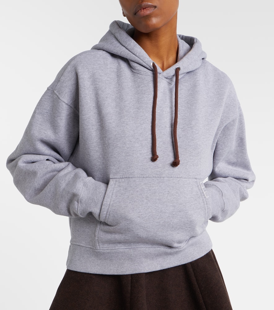 Cropped cotton hoodie