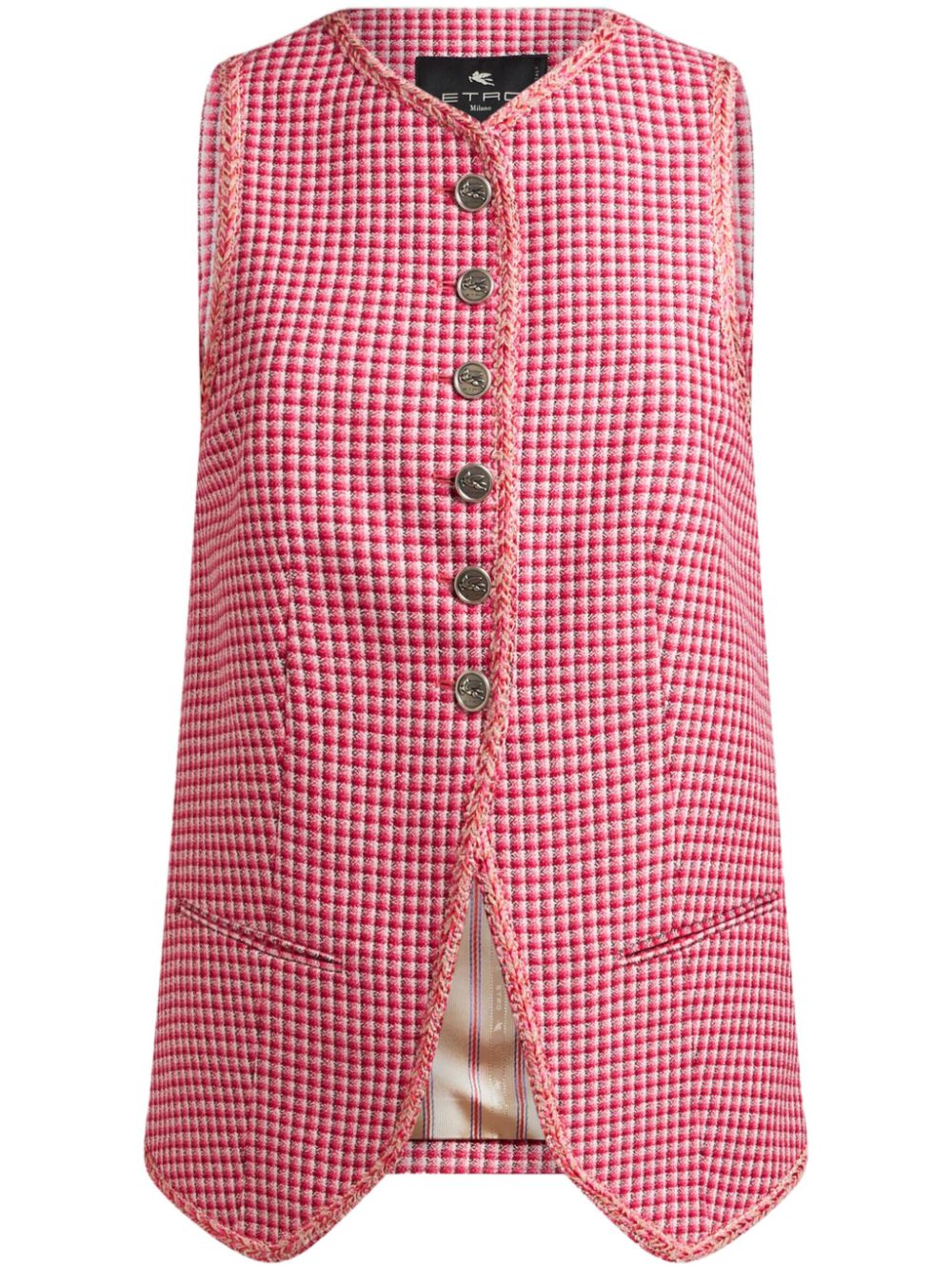 Micro-check waistcoat - Red