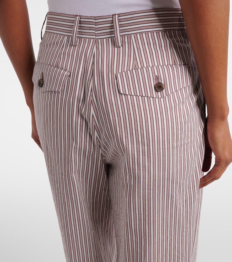 Striped cotton and silk pants