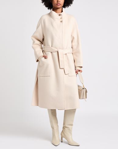 Woman Coat Beige Size 2 Virgin Wool, Cashmere