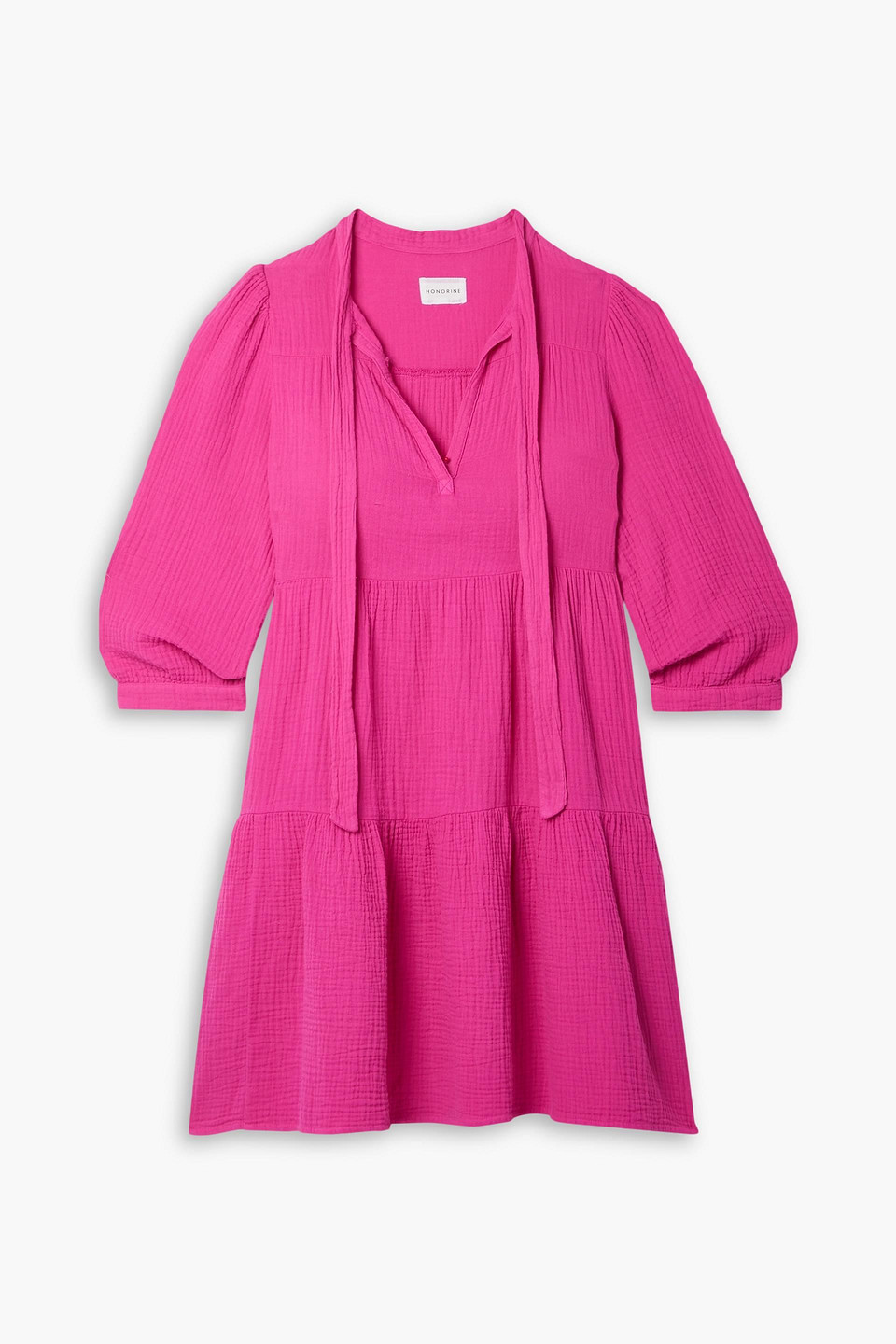 Giselle tiered cotton-gauze mini dress