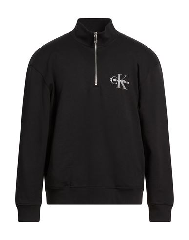 Man Sweatshirt Black Size XL Cotton