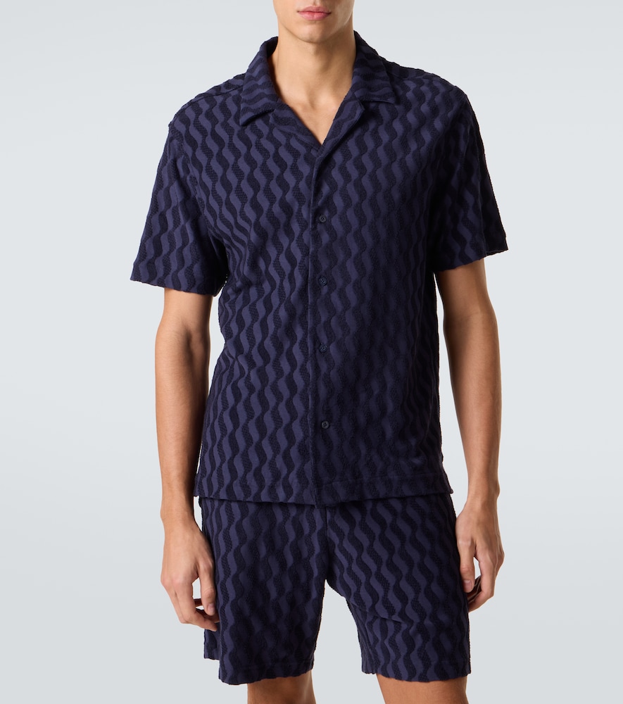 Roberto cotton-blend terry cuban shirt