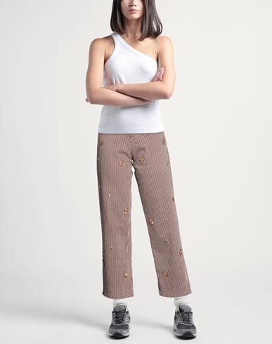 Woman Pants Brown Size S Cotton, Elastane