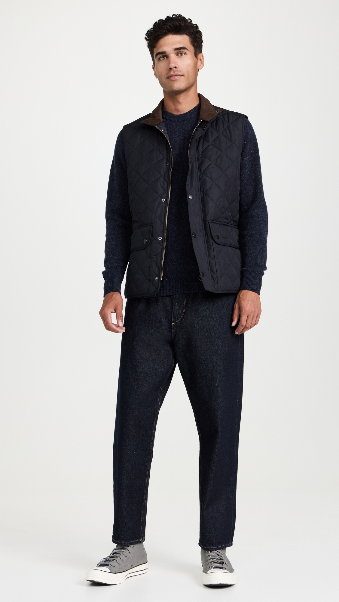 New Lowerdale Quilted Gilet Vest Navy 