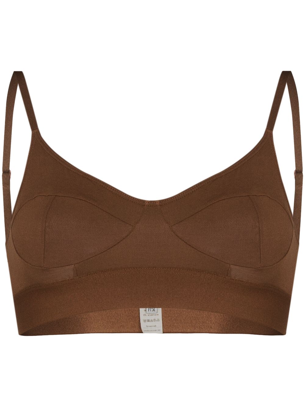 Soft scoop neck bra - Brown