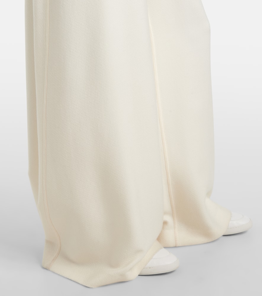 Gelos wool and silk jacquard palazzo pants