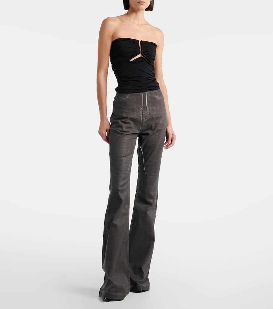 Cutout ruched strapless top