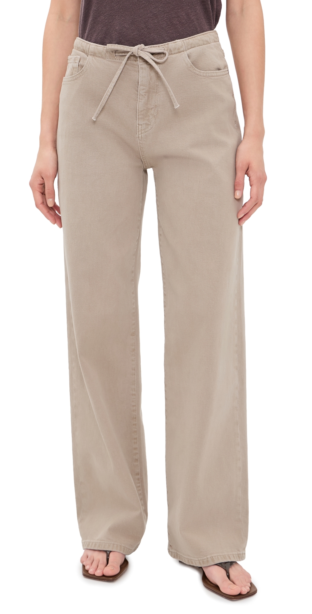 The Big Easy Pull On Wide Leg Jeans Sand Dollar
