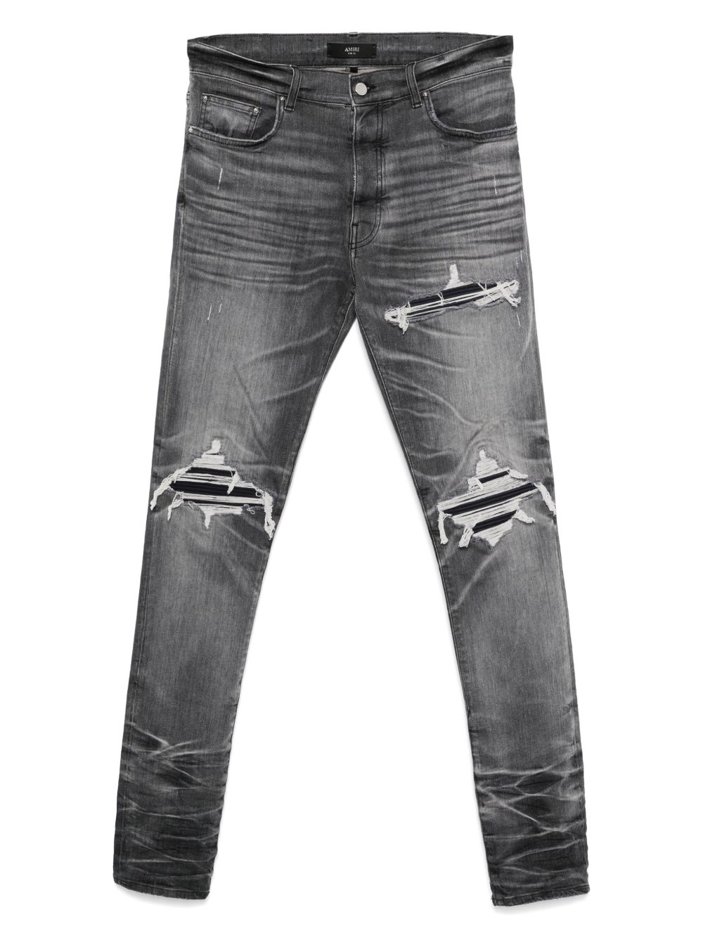 Distressed straight-leg jeans - Grey