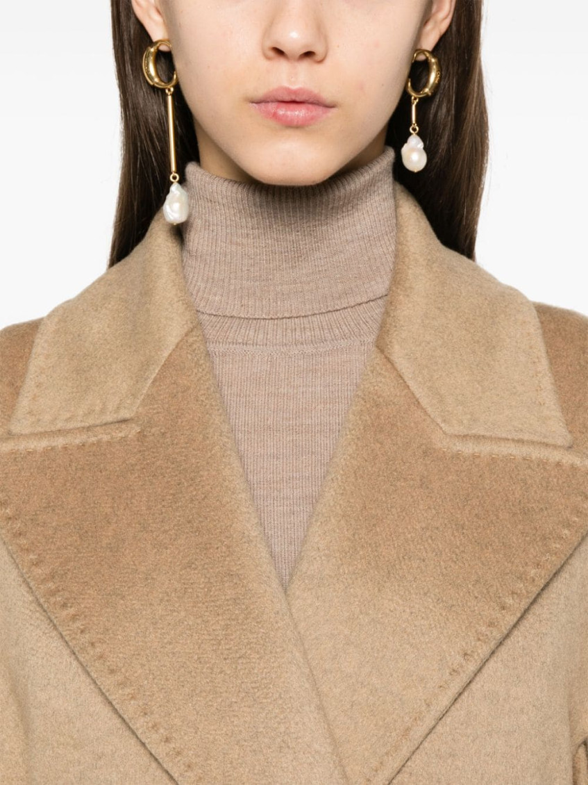 Beige Mid Length Trench Coat