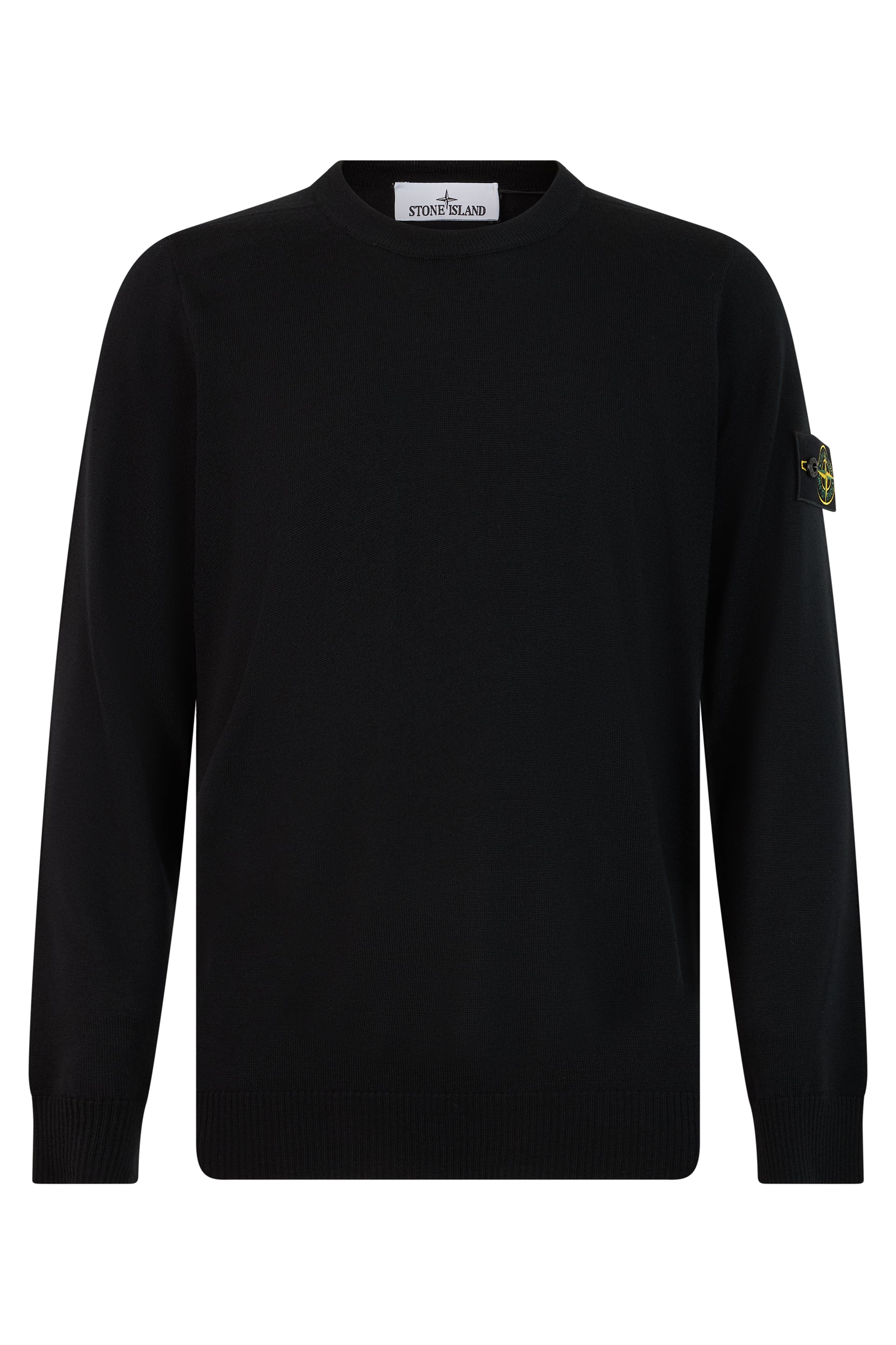 Virgin Wool Crew-Neck Sweater — Black