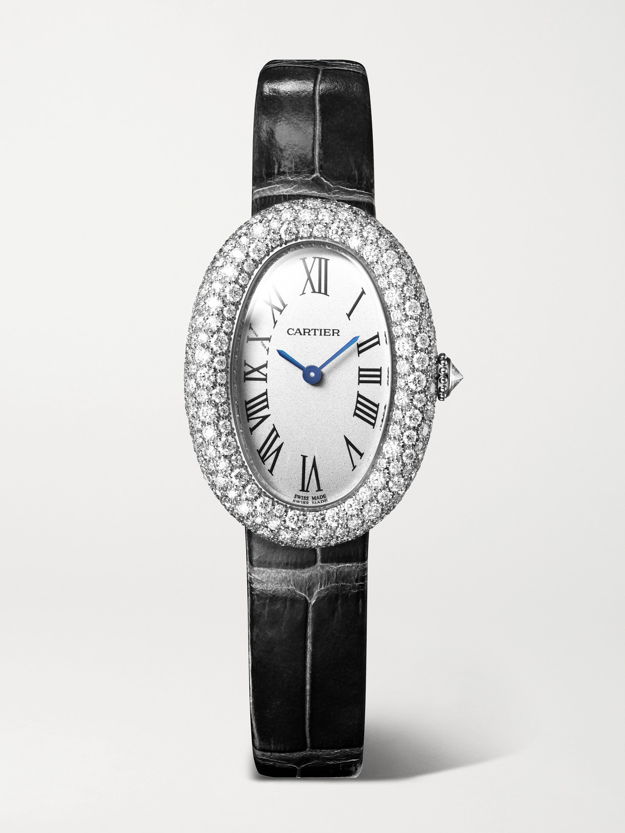 Baignoire 36mm Medium 18-karat White Gold, Alligator And Diamond Watch - One size
