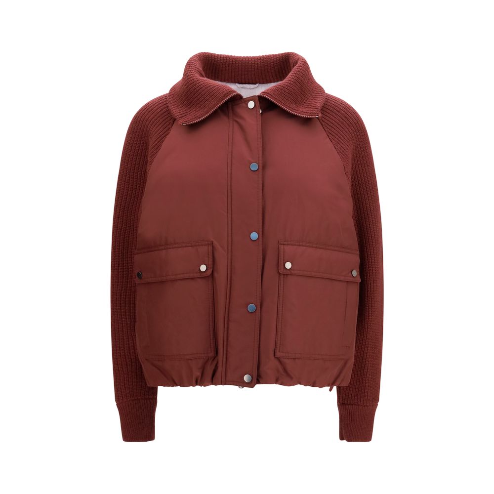Wool-Blend Down Jacket — Red