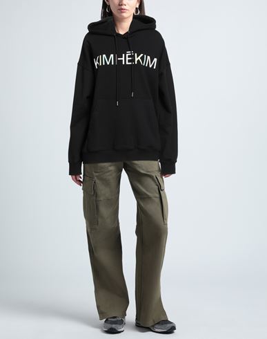 Woman Sweatshirt Black Size S Cotton