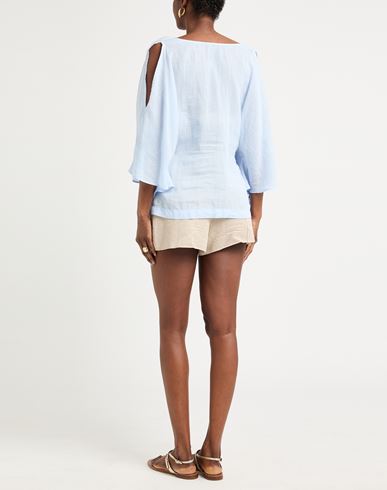 Woman Top Sky blue Size L Ramie