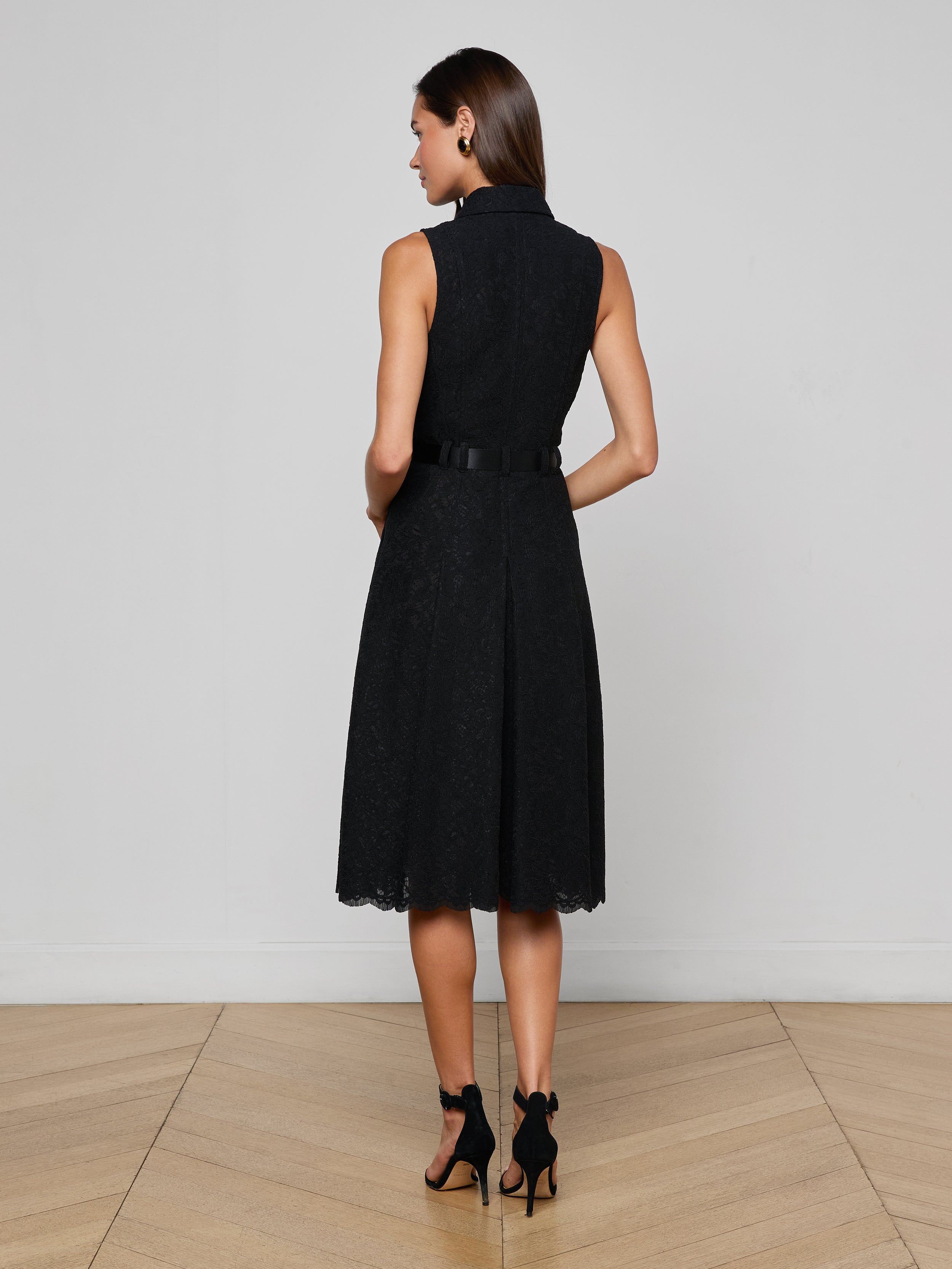 Kylo Lace Shirt Dress In Black