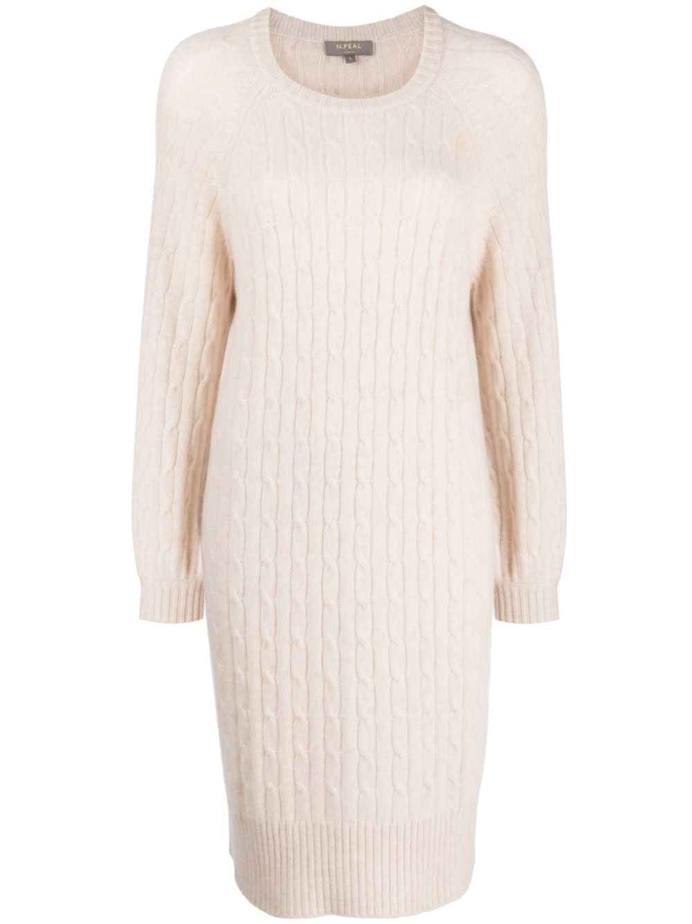 Cable-knit round-neck jumper - Neutrals