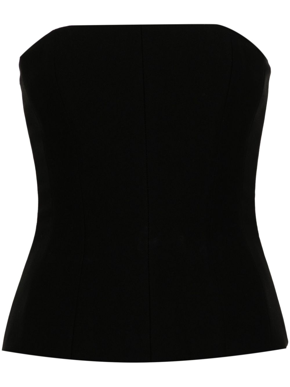 Square-neck boned top - Black