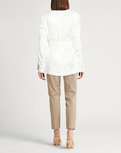 Woman Blazer White Size 6 Viscose