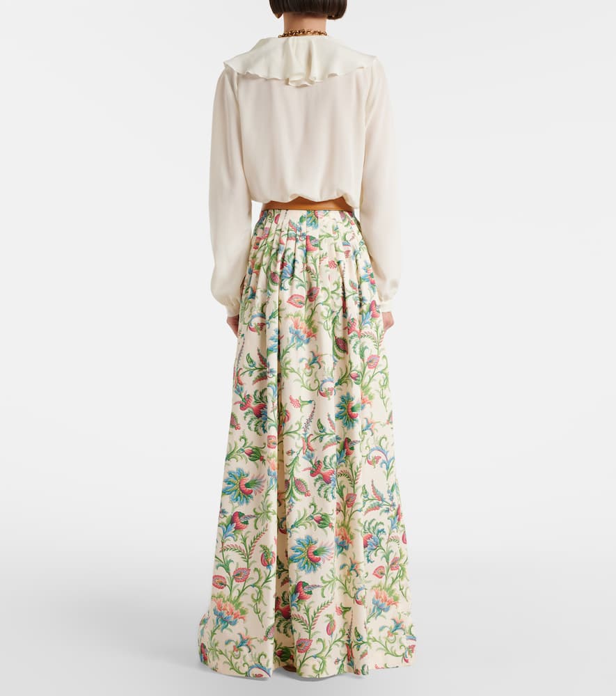Floral cotton maxi skirt