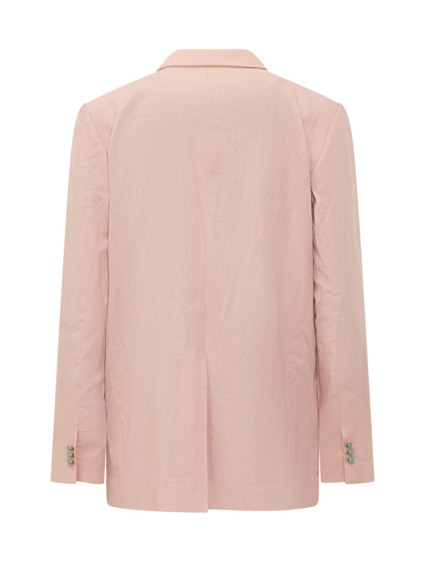 Pink Notched Lapel Blazer