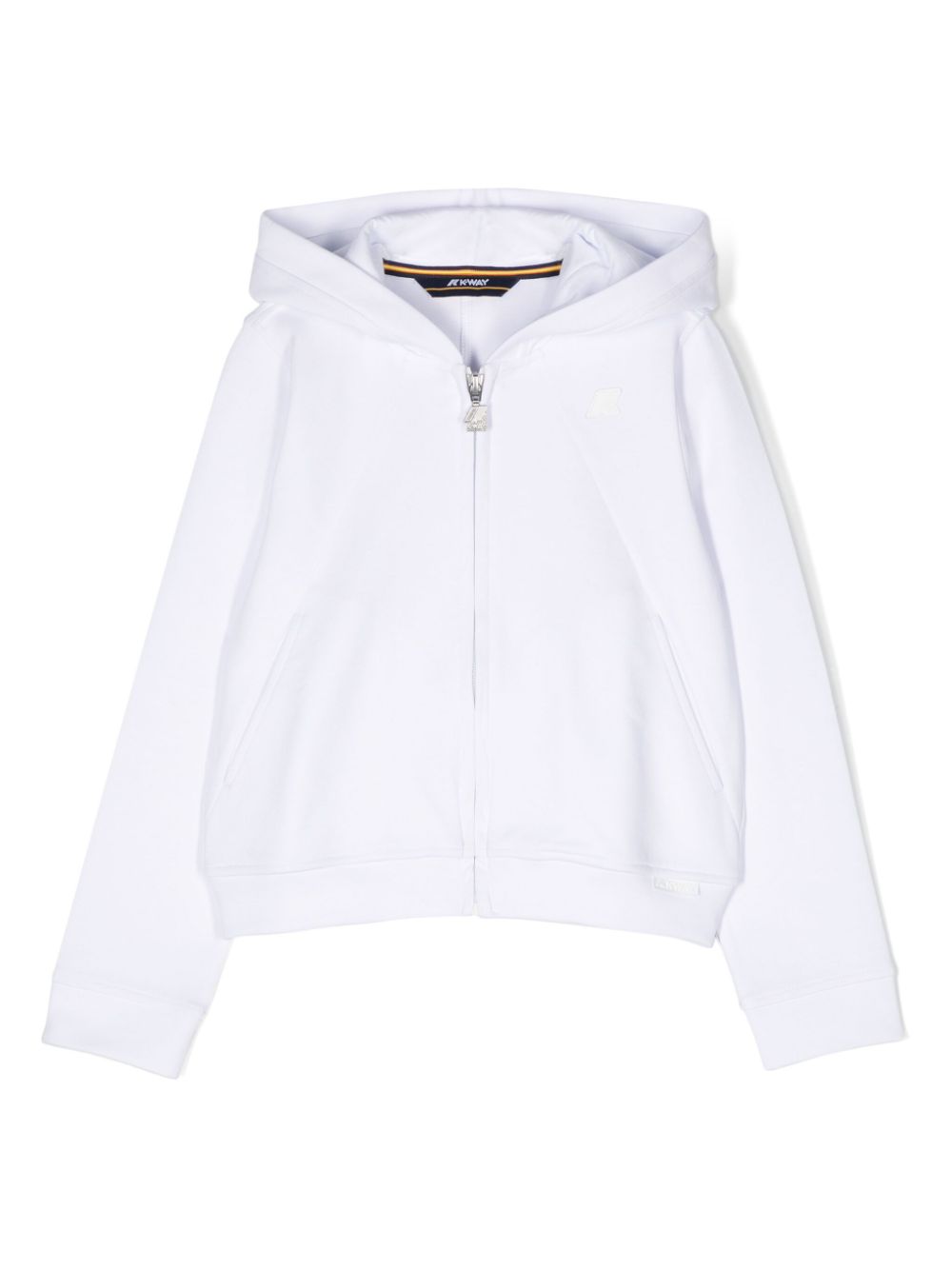 Logo-patch zip-up hoodie - White