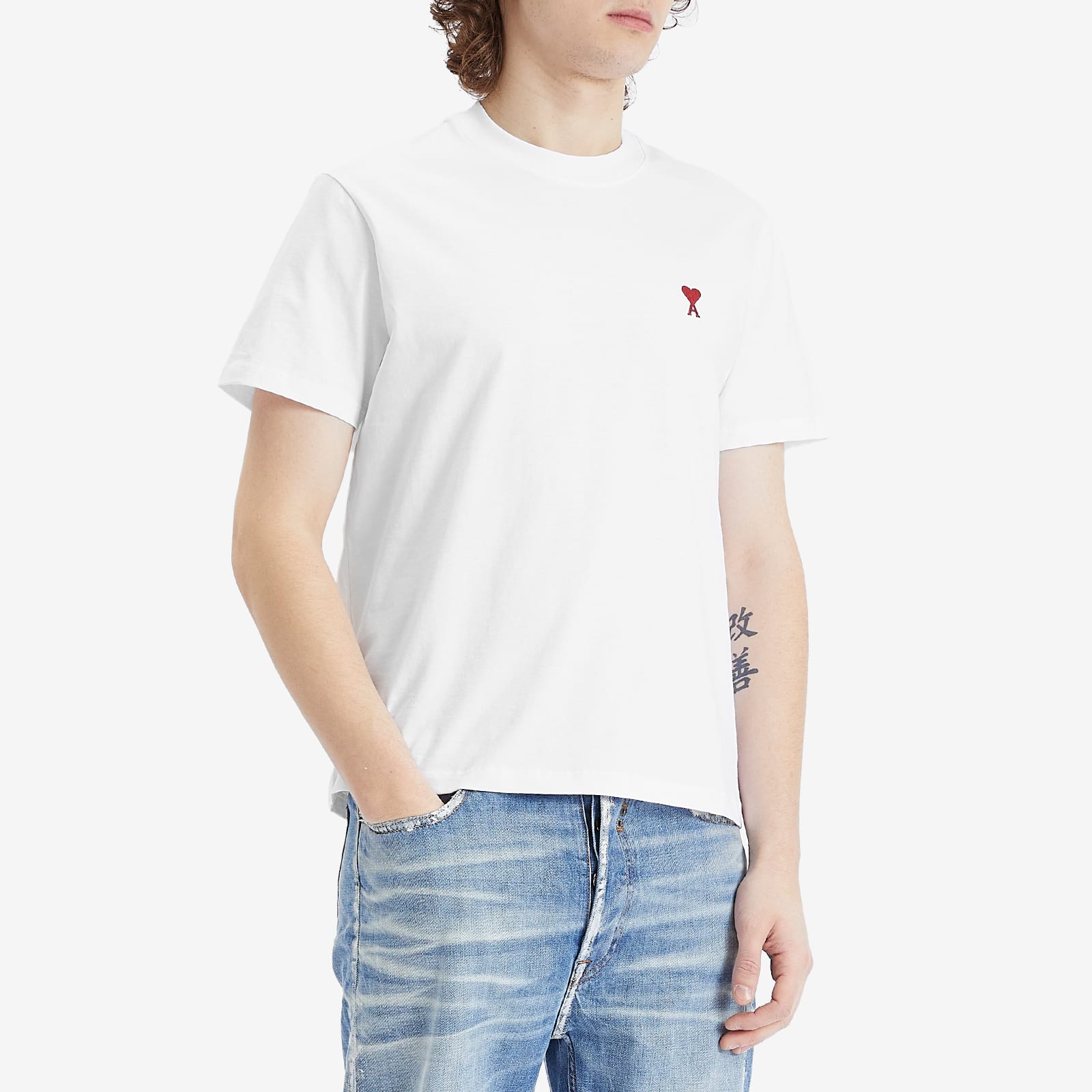 Men's Small Red ADC Classic T-Shirt in White