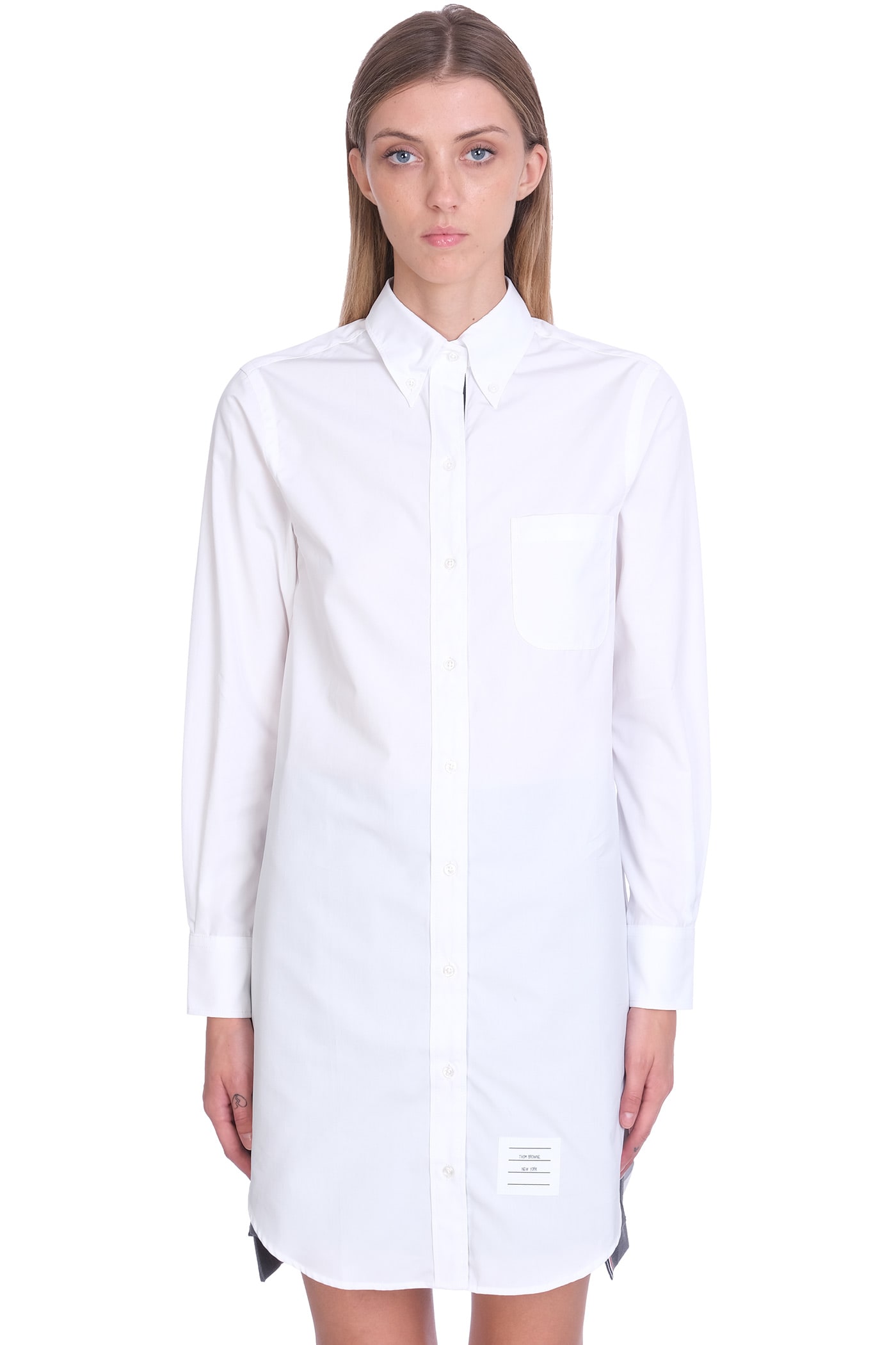 Elongated button-down shirt