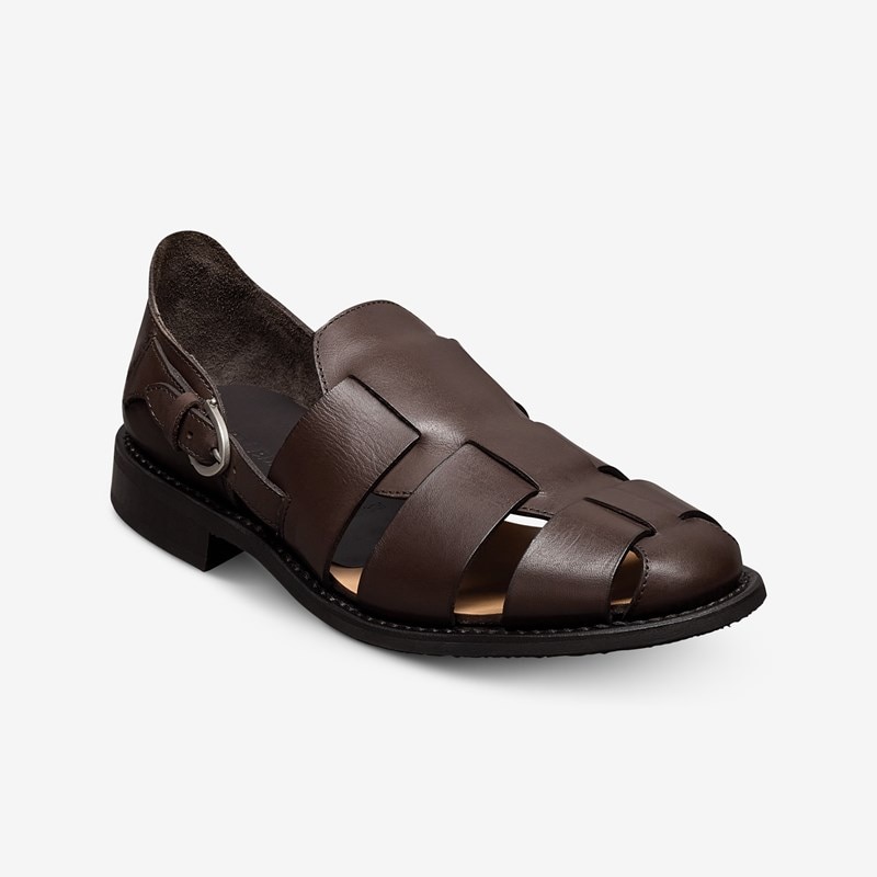 Ravello Fisherman Sandal Sandals in Dark Brown Leather