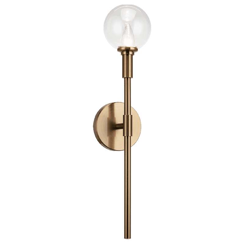 Matteo Candlestix 1-Light Wall Sconce In Aged Gold Bra