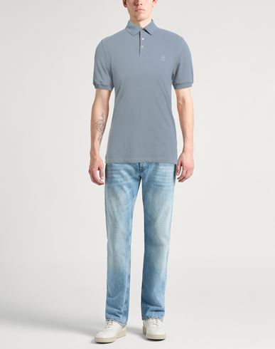 Man Polo shirt Light blue Size S Cotton