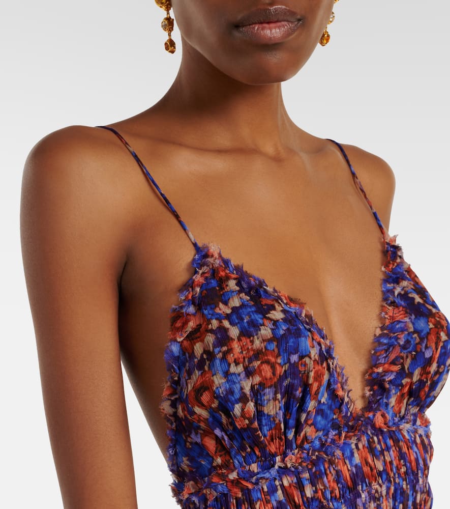 Atrani floral silk chiffon gown