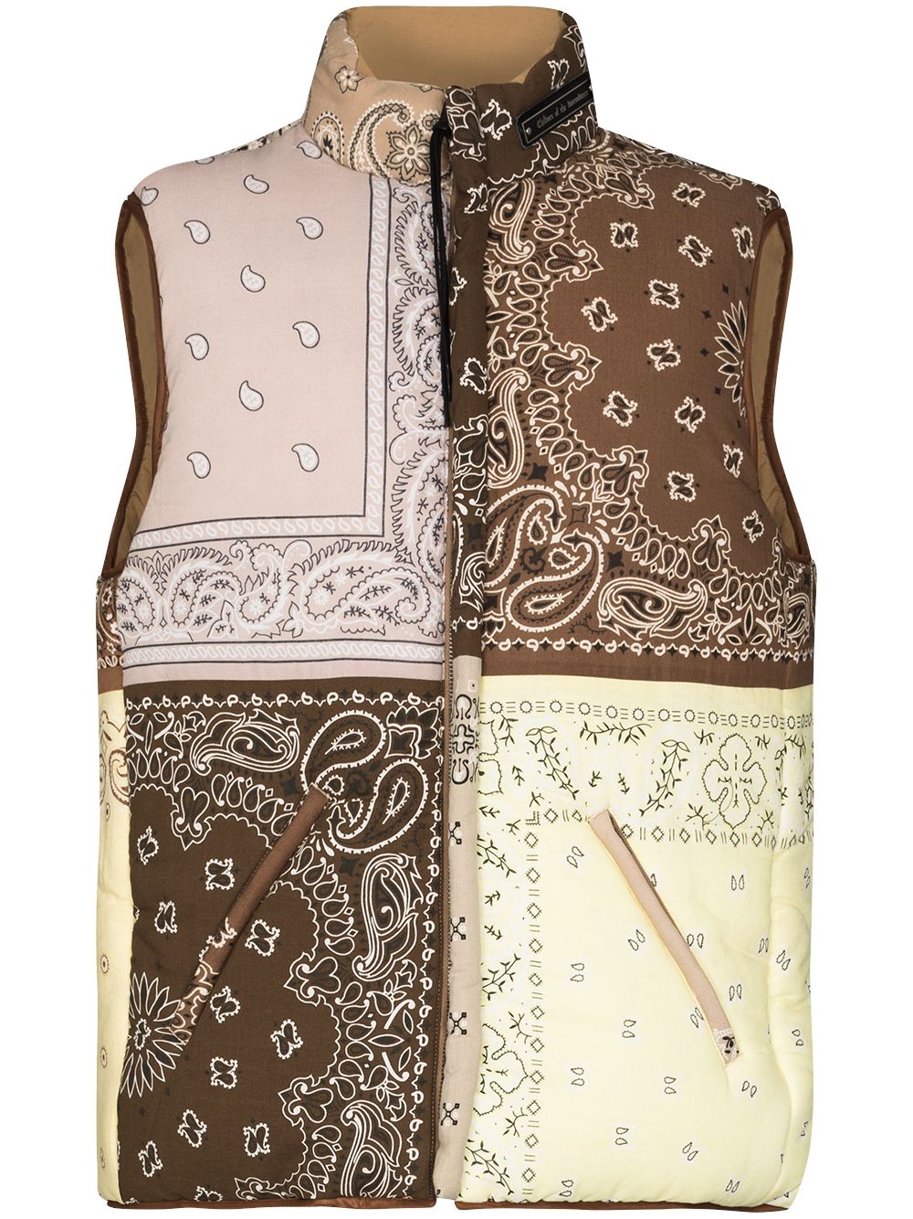Reversible bandana print gilet - Neutrals