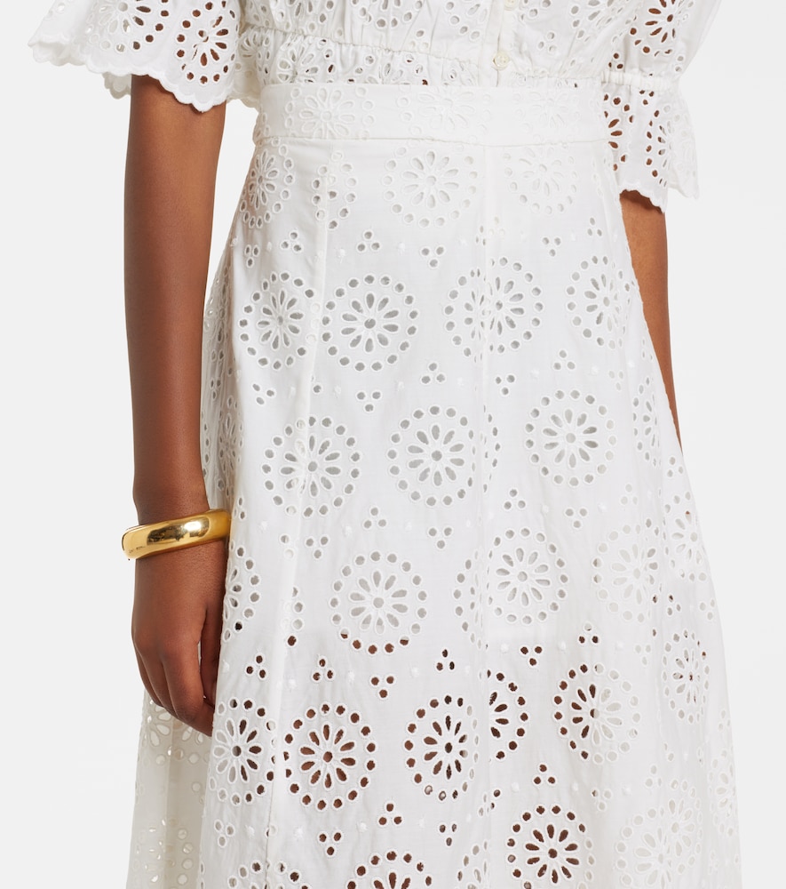 The Deco broderie anglaise cotton midi skirt