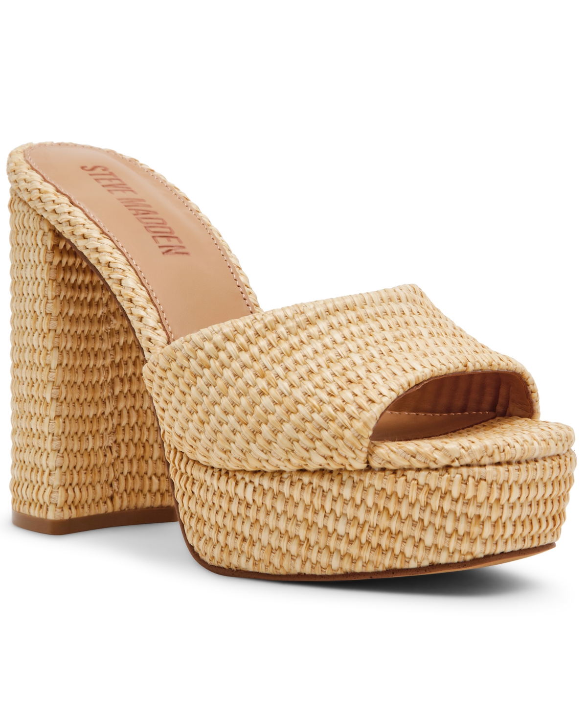 Women's Joel Platform Block Heel Dress Sandals - Natural Raffia