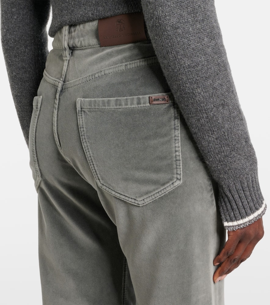 Velvet straight pants