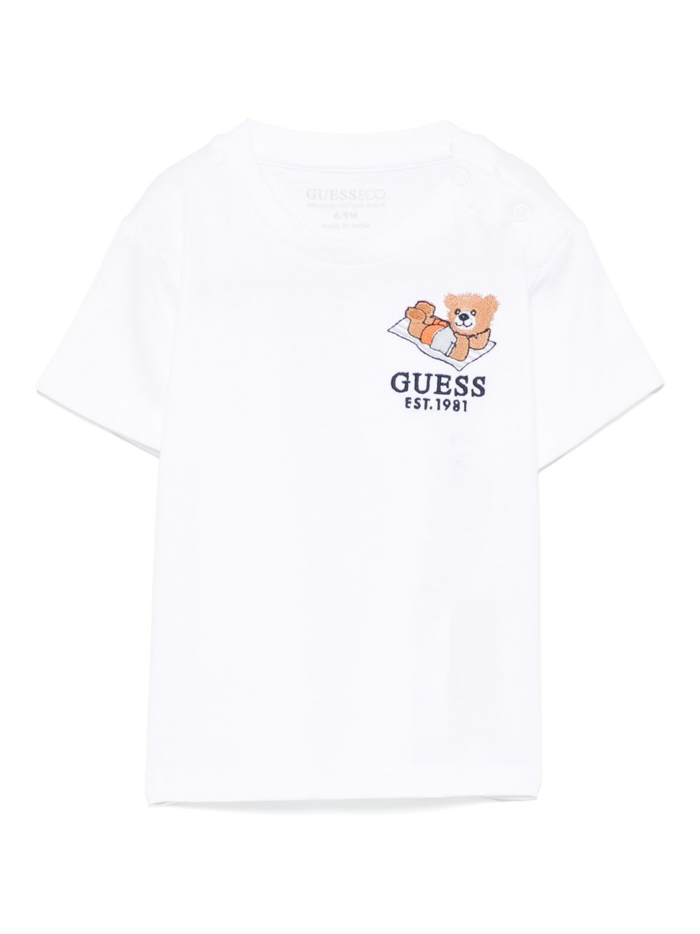 Guess kids logo-embroidered T-shirt - White