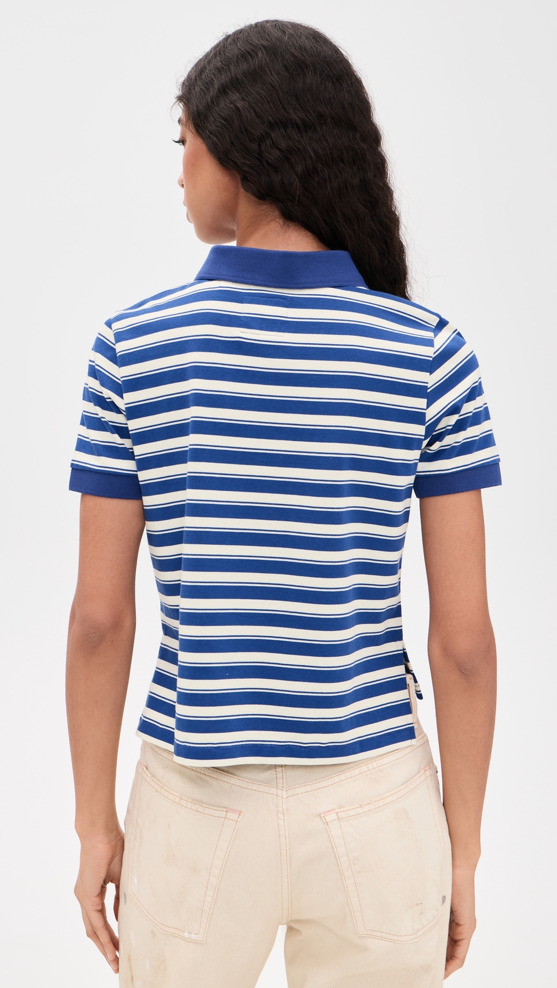 Shrunken Polo Blue Stripe Multi