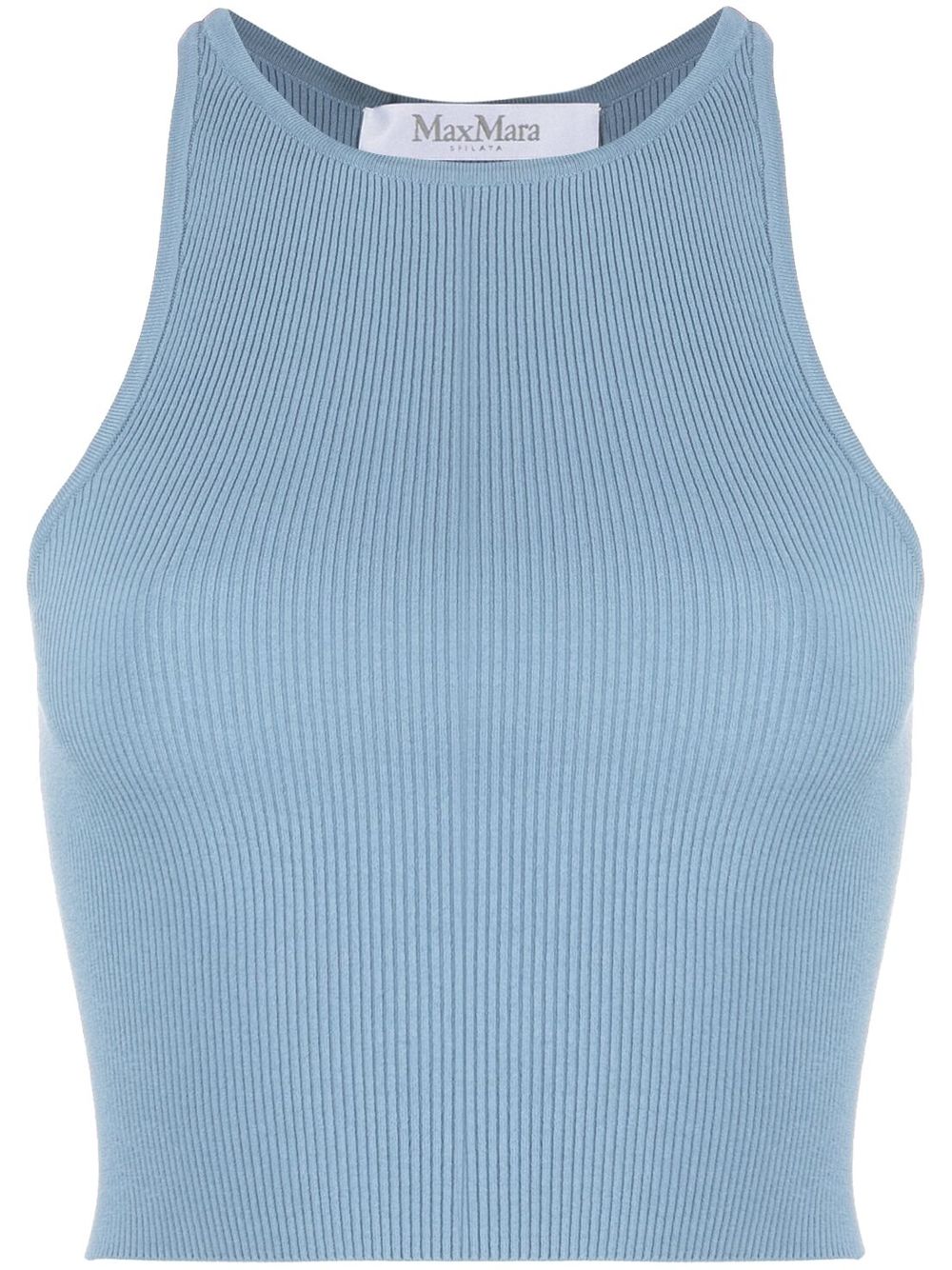 Knitted racerback tank top - Blue